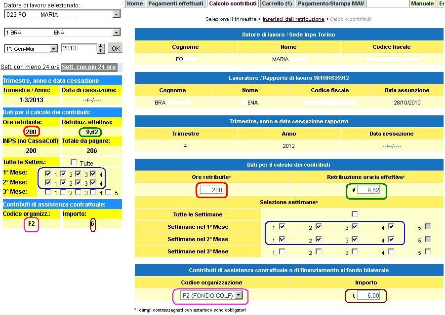 Elaborare Mav in Inps on line